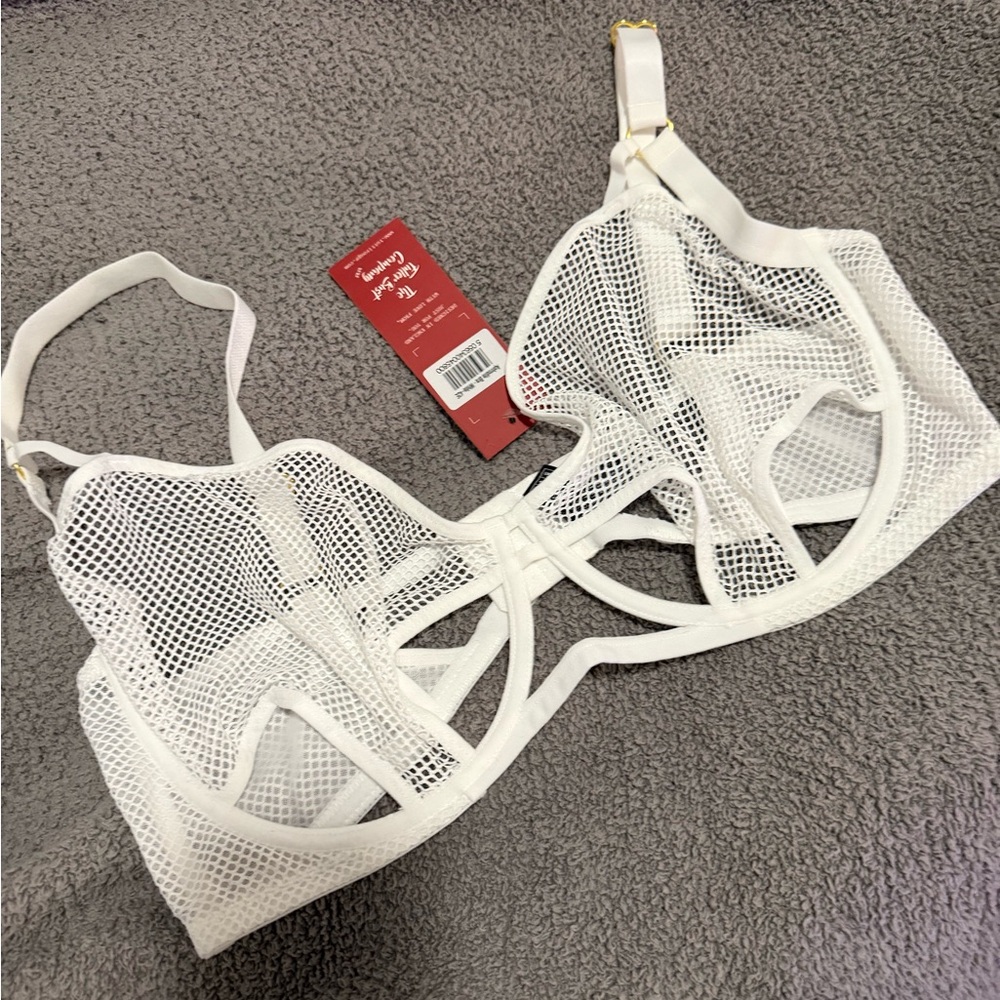Sheer White Mesh Underwire Bra with Structured Support - Untitled Brand